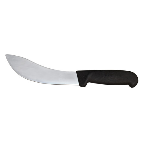 Omcan USA 11863 6" Black Handle Curved Skinning Knife