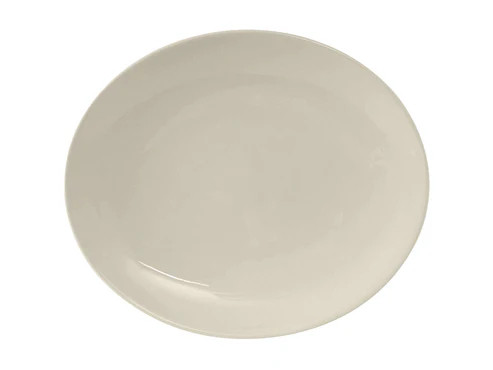 Tuxton VEH-114 Ceramic American White/Eggshell Oval Platter (1 Dozen)
