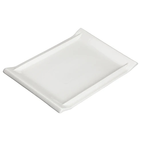 Winco WDP017-111 10.13"W x 7"D Bright White Porcelain Rectangular Platter (24 Each Per Case)