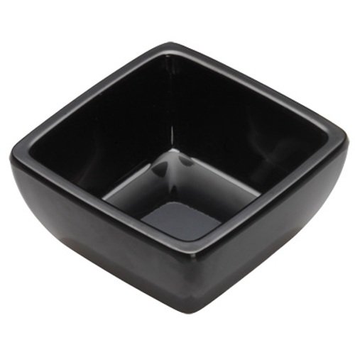 Winco WDM009-301 2 Oz. Plastic Black Square Mini Bowl (48 Each Per Case)