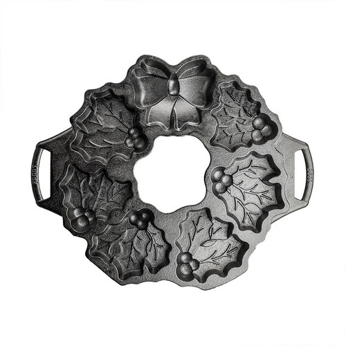 Lodge BWHW Cast Iron Uncoated Holiday Wreath Pan with Handles (3 Each per Case)