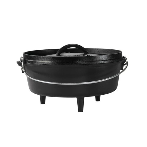 Lodge L10CO3 4 Qt. Black Cast Iron Round Camp Dutch Oven with Cover