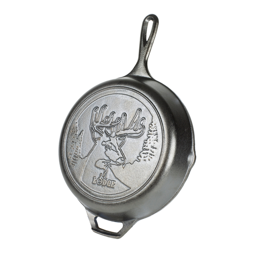 Lodge L8SKWLDR 10.6875" Round Cast Iron With Helper Handle Wildlife Series Skillet (3 Each per Case)