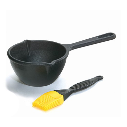 Lodge LMPB21 20 Oz. Cast Iron with Silicon Basting Brush Melting Pot (3 Each per Case)