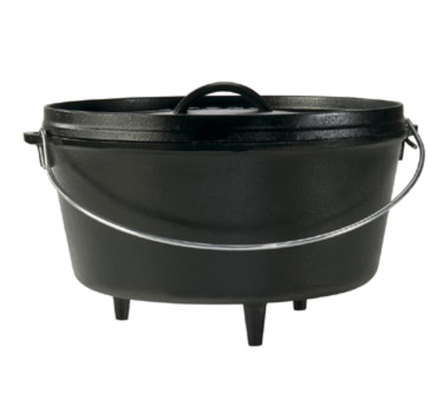 Lodge L12DCO3 13.25" Round Cast Iron With Wire Bail Handle Camp Dutch Oven