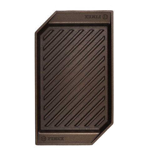 Lodge G15-10001 15" Cast Iron With Dual Stainless Steel Spring Handles Finex® Lean Grill Pan