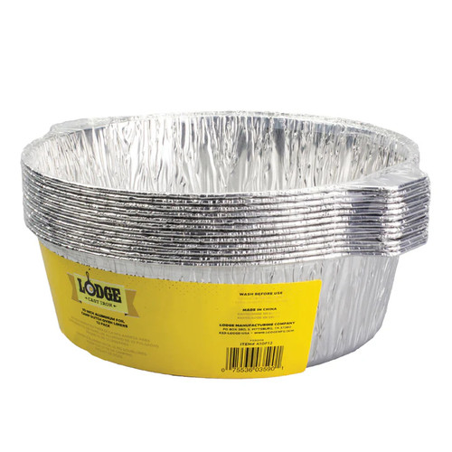 Lodge A10F12 (12) 10.5" Aluminum Foil Camp Dutch Oven Liner with Handles (12 Pack per Case)