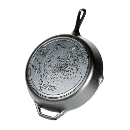 Lodge L10SKWLBR 12.5625" Round Cast Iron With Helper Handle Wildlife Series™ Skillet (3 Each per Case)