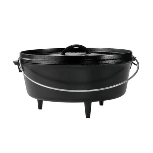 Lodge L12CO3 13.25" Round Cast Iron With Wire Bail Handle Camp Dutch Oven