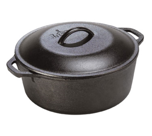 Lodge L10DOL3 7 Qt. Black Cast Iron Round Dutch Oven with Cover