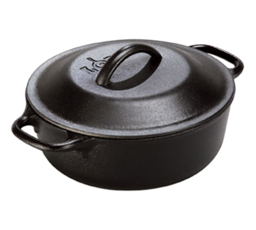 Lodge L2SP3 2 Qt. Black Cast Iron Round Dutch Oven with Cover and Handle