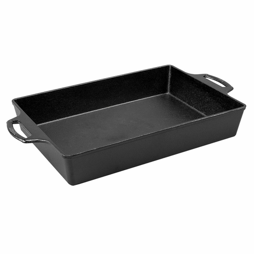 Lodge BW13C 9.31" W x 16.5" D x 2.38" H Cast Iron Rectangular Casserole with Handles (2 Each per Case)