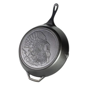 Lodge L12SKWLTKY 13.8" Round Cast Iron With Helper Handle Wildlife Series Skillet (2 Each per Case)
