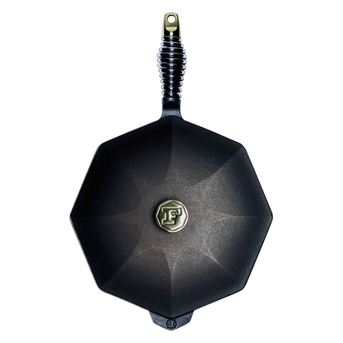 Lodge SL12-10001 12" Octagonal Cast Iron With Lid And Spring Handle Finex® Skillet