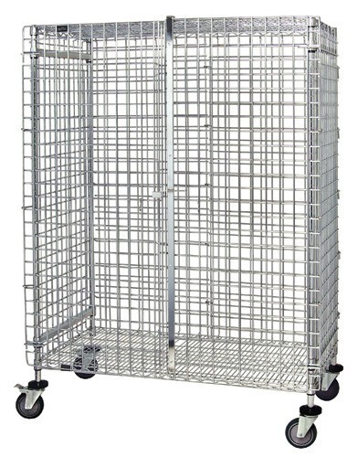 Quantum M1848-69SEC 69" H x 48" W x 18" D Chrome Finish Mobile Security Unit