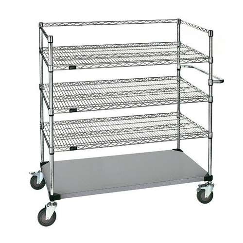 Quantum WRSC4-54-2448FS 60" H x 48" W x 24" D 4 Shelves 1 U Shaped Handle Open Base Utility Cart