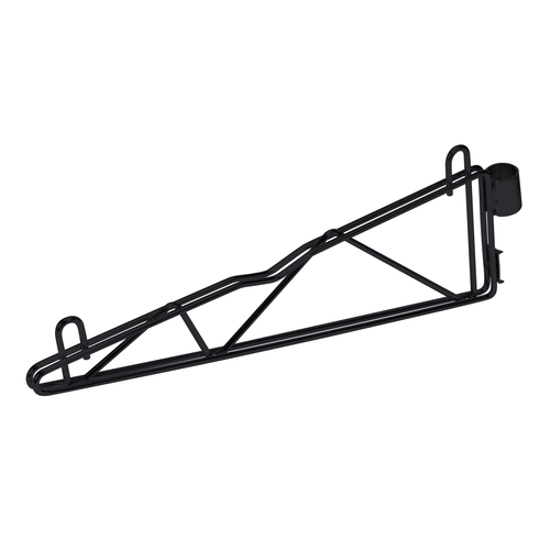 Quantum CB24BK Two 24" Black Epoxy Antimicrobial Cantilever Single Shelf Post Wall Mount