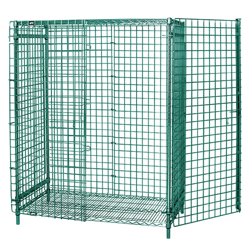 Quantum 2160-63SECP 63" H x 60" W x 21" D Green Epoxy Coated Finish Stationary Security Unit