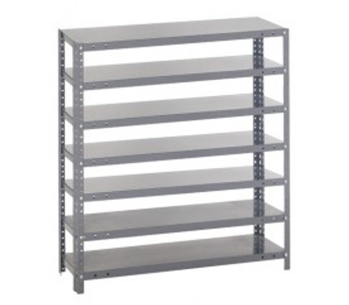 Quantum 1839-000 12" D x 36" L x 39" H Galvanized Steel Finish Heavy Duty Shelving Unit