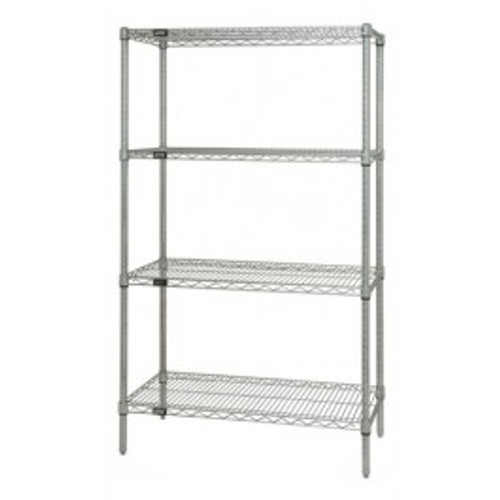 Quantum WR54-2160S 60" W x 21" D 304 Stainless Steel Includes 4 Wire Shelves Wire Shelving Starter Kit