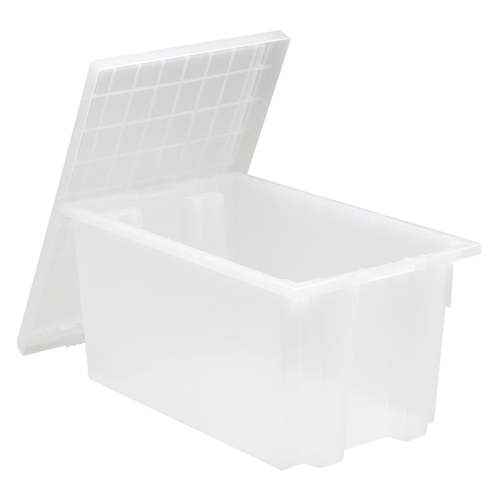 Quantum SNT180CL 18" W x 11" D x 6" H Clear Polypropylene Stack and Nest Tote