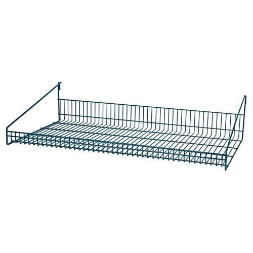 Quantum SG-LS1848P 48" W x 18" D x 7.5" H Green Epoxy Antimicrobial Store Grid Shelf