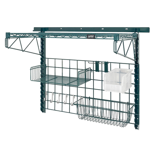 Quantum SGK-401836-4PCL Green Epoxy Antimicrobial Finish Wall Mounting Store Grid Medium-Duty Kit