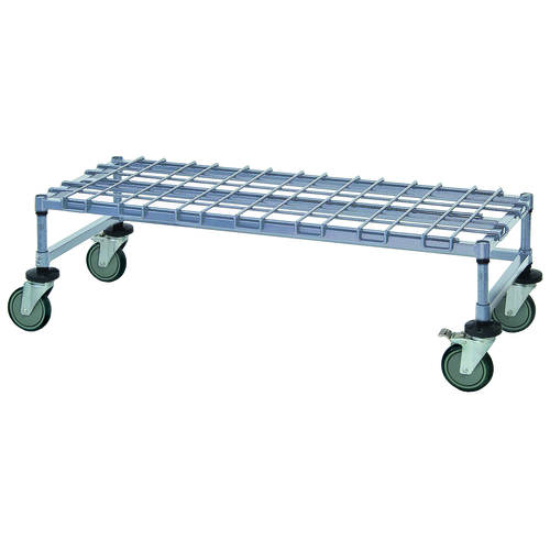 Quantum M24366DGY 1200 Lbs. Gray Epoxy Antimicrobial Wire Mobile Dunnage Platform Rack