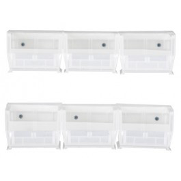 Quantum HNS220CL Complete Package with 6 Clear Bin QUS220 and 2 Bin Rails Hang-n-Stack Bin