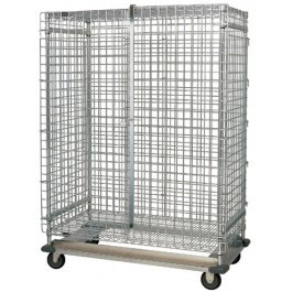 Quantum MD1860-70SEC 70" H x 60" W x 18" D Chrome Finish Mobile with Dolly Base Security Unit
