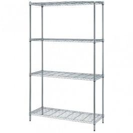 Quantum RWR72-1830LD 30" W x 72" H x 18" D Chrome Plated Finish Convenient Shelving Unit Pack