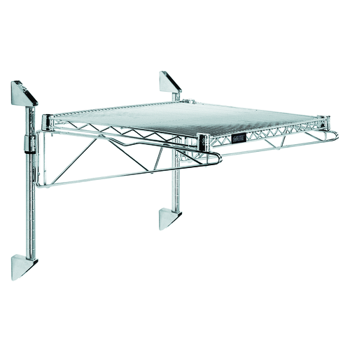 Quantum WC14-CB2454C 54" W x 24" D Chrome Plated Finish Cantilever Single Shelf Post Wall Mount