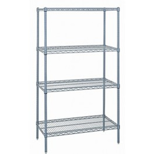 Quantum WR54-3042GY 42" W x 30" D Gray Epoxy Finish Includes 4 Wire Shelves Wire Shelving Starter Kit