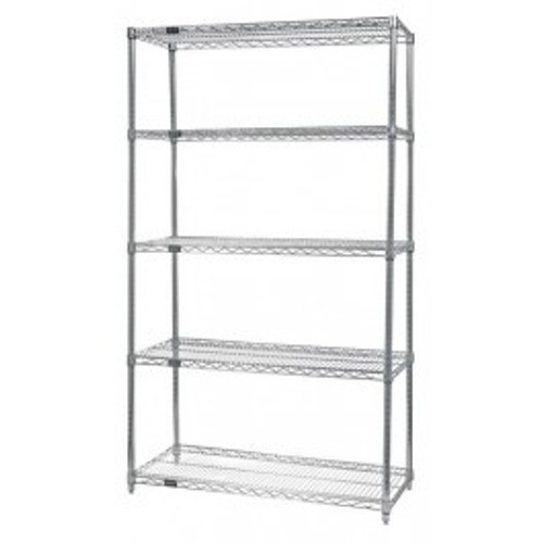 Quantum WR54-2154C-5 54" W x 21" D Chrome Finish Includes 5 Wire Shelves Wire Shelving Starter Kit