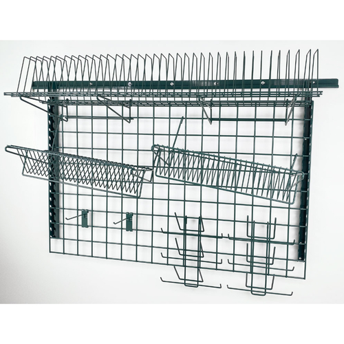 Quantum SGK-563048-1P Green Epoxy Antimicrobial Finish Wall Mounting Store Grid Medium-Duty Kit