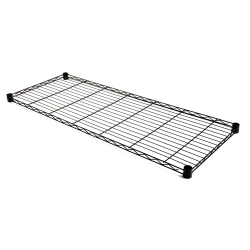 Quantum 1848BK 48" W x 18" D Black Epoxy Antimicrobial Wire Shelf