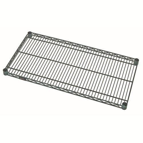 Quantum 2172P 72" W x 21" D Green Epoxy Antimicrobial Wire Shelf