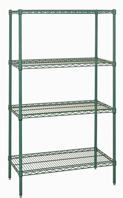 Quantum WR74-1836P 36" W x 18" D Stainless Steel Wire Shelving Starter Kit