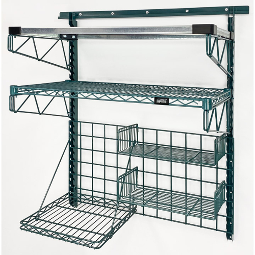 Quantum SGK-401836-3P Green Epoxy Antimicrobial Finish Wall Mounting Store Grid Medium-Duty Kit