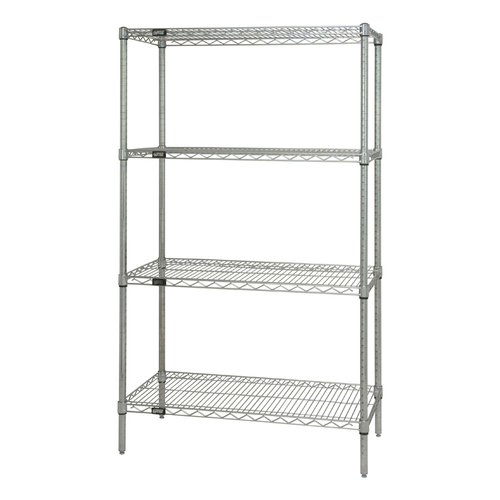 Quantum WR63-2160C 60" W x 21" D x 63" H Chrome Plated Wire Shelving Starter Kit