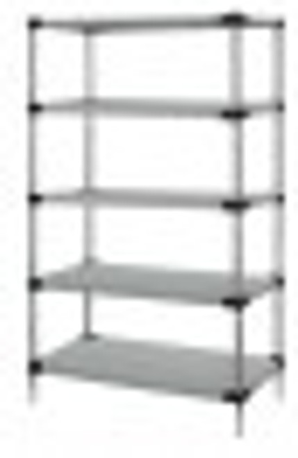 Quantum WRS5-74-1872SS 72" W x 18" D Stainless Steel Solid Shelving Starter Kit