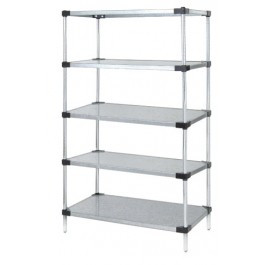 Quantum WR63-2142SG-5 42" W x 21" D x 63" H Galvanized Steel Solid Shelving Starter Kit