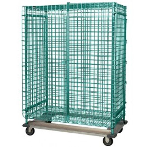 Quantum MD1848-70SECP 70" H x 48" W x 18" D Green Epoxy Coated Finish Mobile with Dolly Base Security Unit