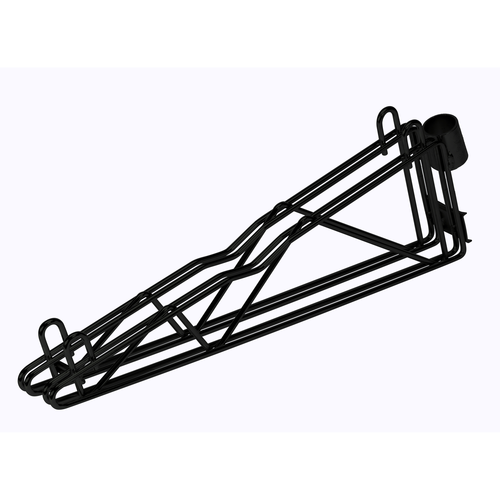 Quantum DCB18BK 18" Black Epoxy Antimicrobial Cantilever Multiple Shelf Post Wall Mount