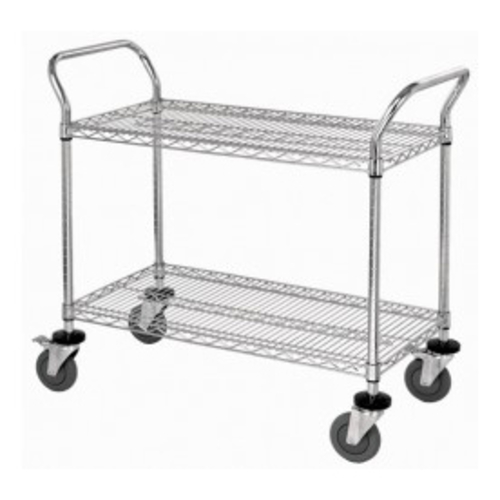 Quantum WRC-1836-2 37.5" H x 36" W x 18" D 2 Shelves 2 U Shaped Handles Open Base Utility Cart