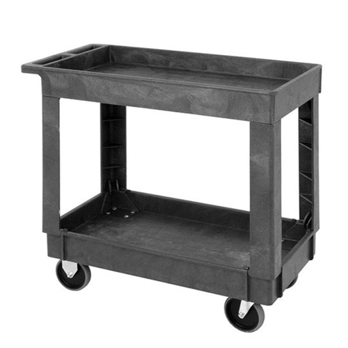 Quantum PC3518-33 550 Lb. Polymer Gray Two Shelves Utility Cart