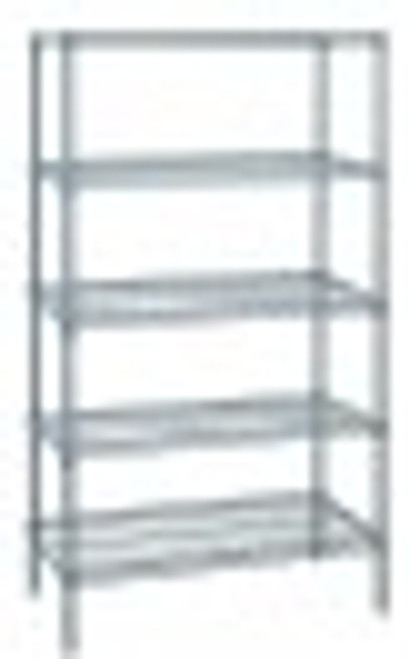 Quantum WR74-1454GY-5 54" W x 14" D Epoxy Coated Wire Shelving Starter Kit