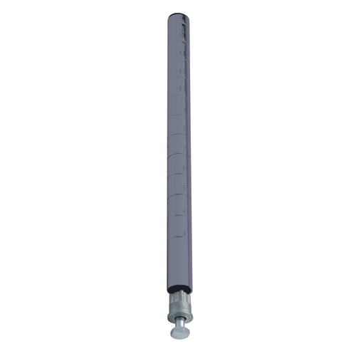 Quantum P63GYX 63" H Gray Epoxy Antimicrobial Finish Post with Leveling Legs