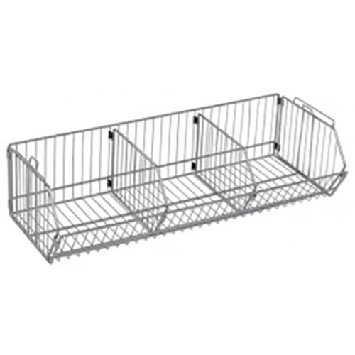 Quantum 1436BC 36" W x 14" D x 9" H Chrome Plated Modular Wire Stacking Basket