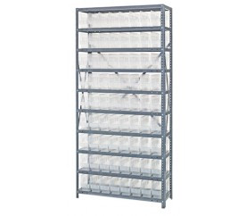 Quantum 1275-201CL 12" D x 36" L x 75" H Galvanized Steel Finish Heavy Duty Shelving Unit